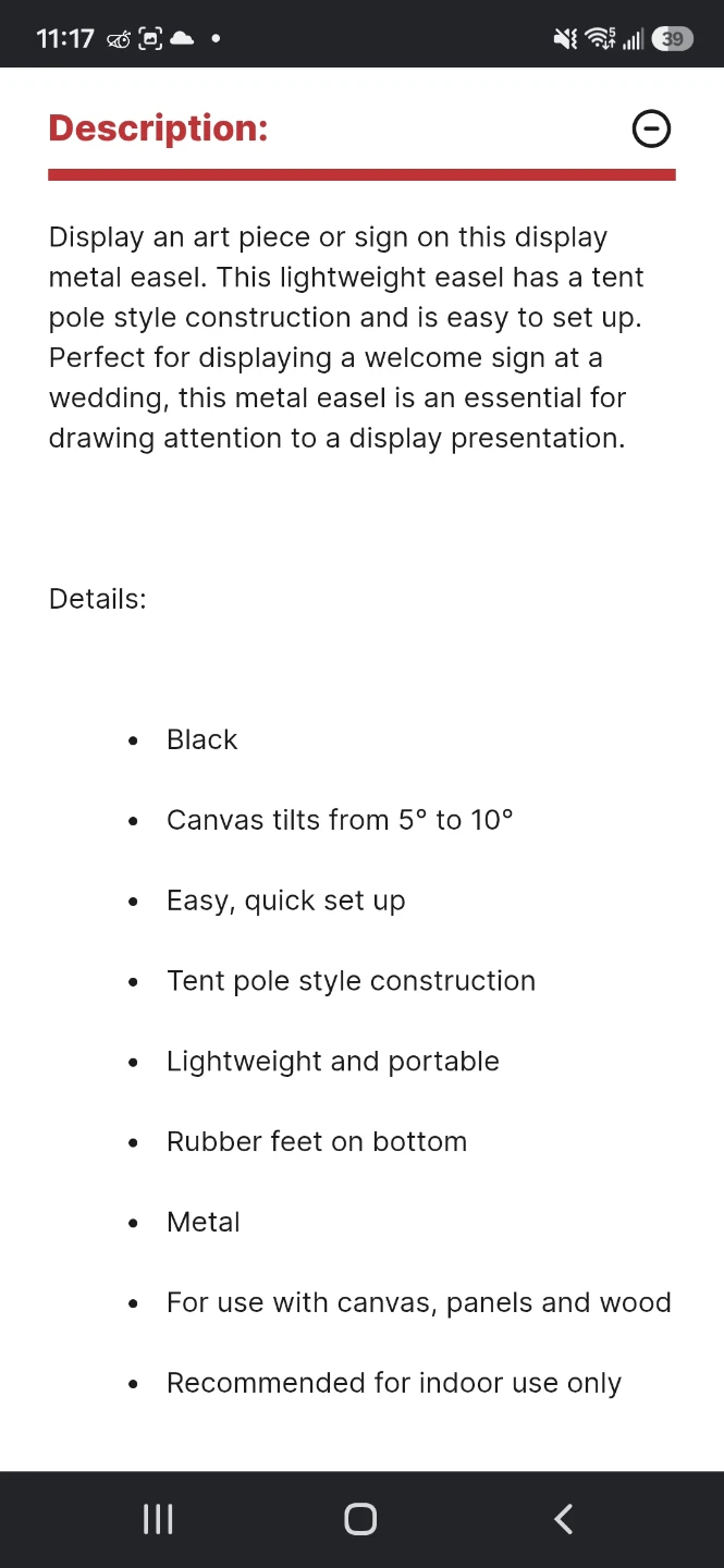 62" Metal Floor Display Easel (2 available) - photo 2