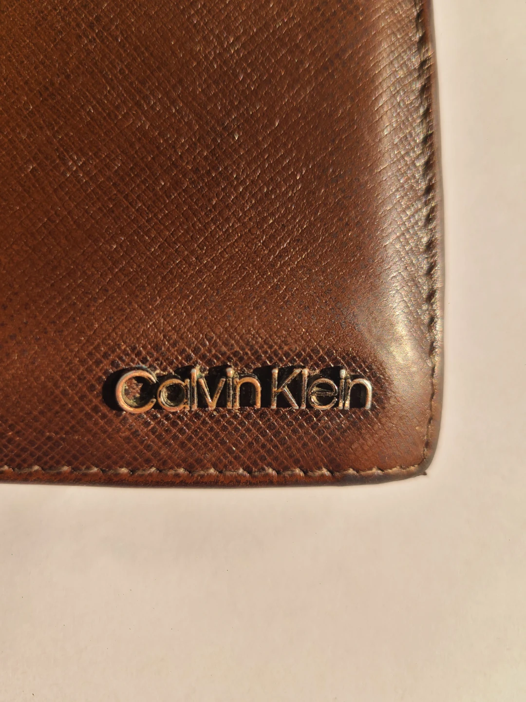 Genuine Leather Calvin Klein Men's Brown Bifold Wallet