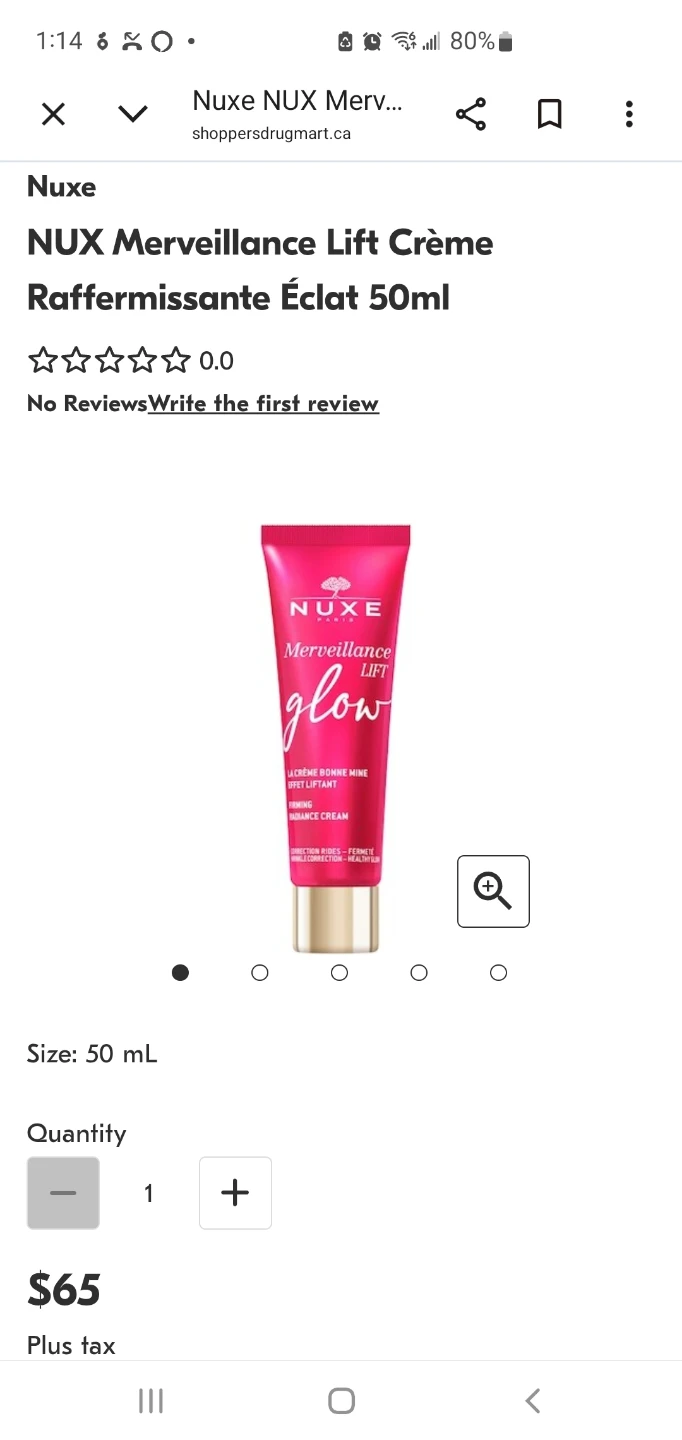 NUXE Merveillance Lift Glow Firming Radiance Cream 50ml