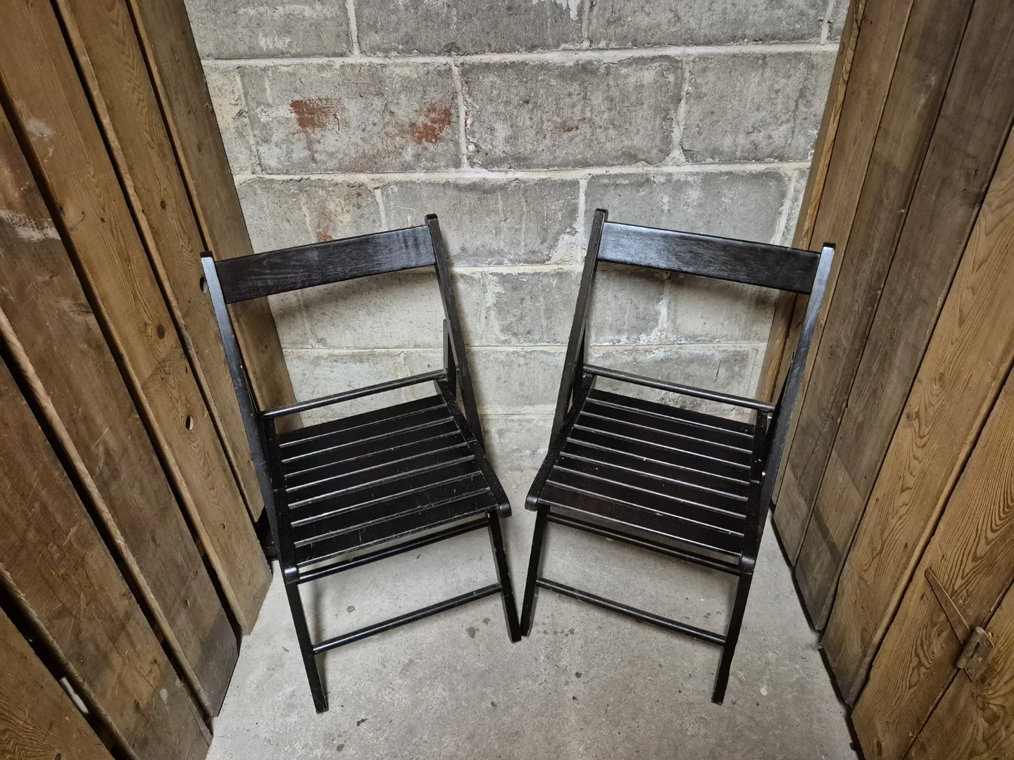 Set of 2 Black Folding Chairs