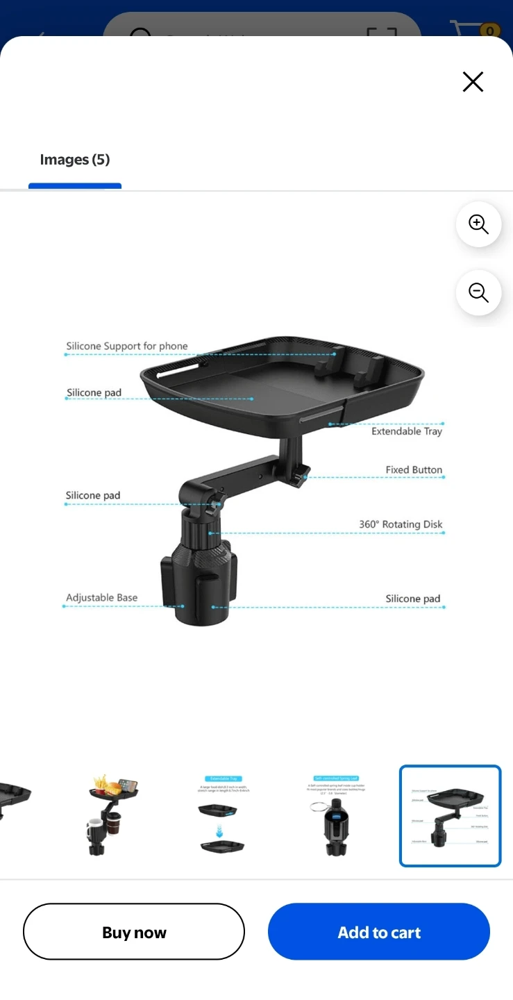 Car Cup Holder Tray Table - photo 2
