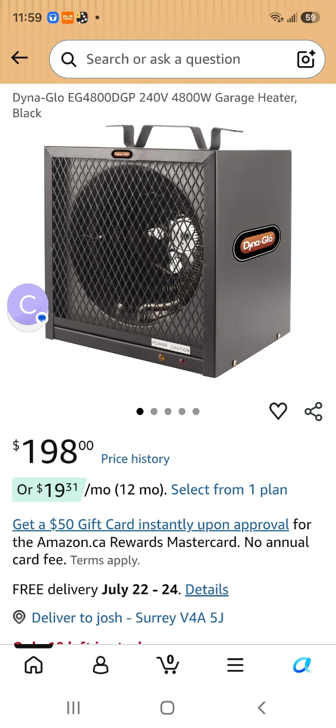 Dyna-Glo Pro Construction Garage Heater 4,800W - photo 3