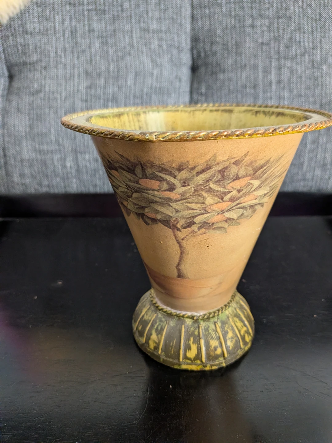 Vintage Decorative Vase with Tree Design