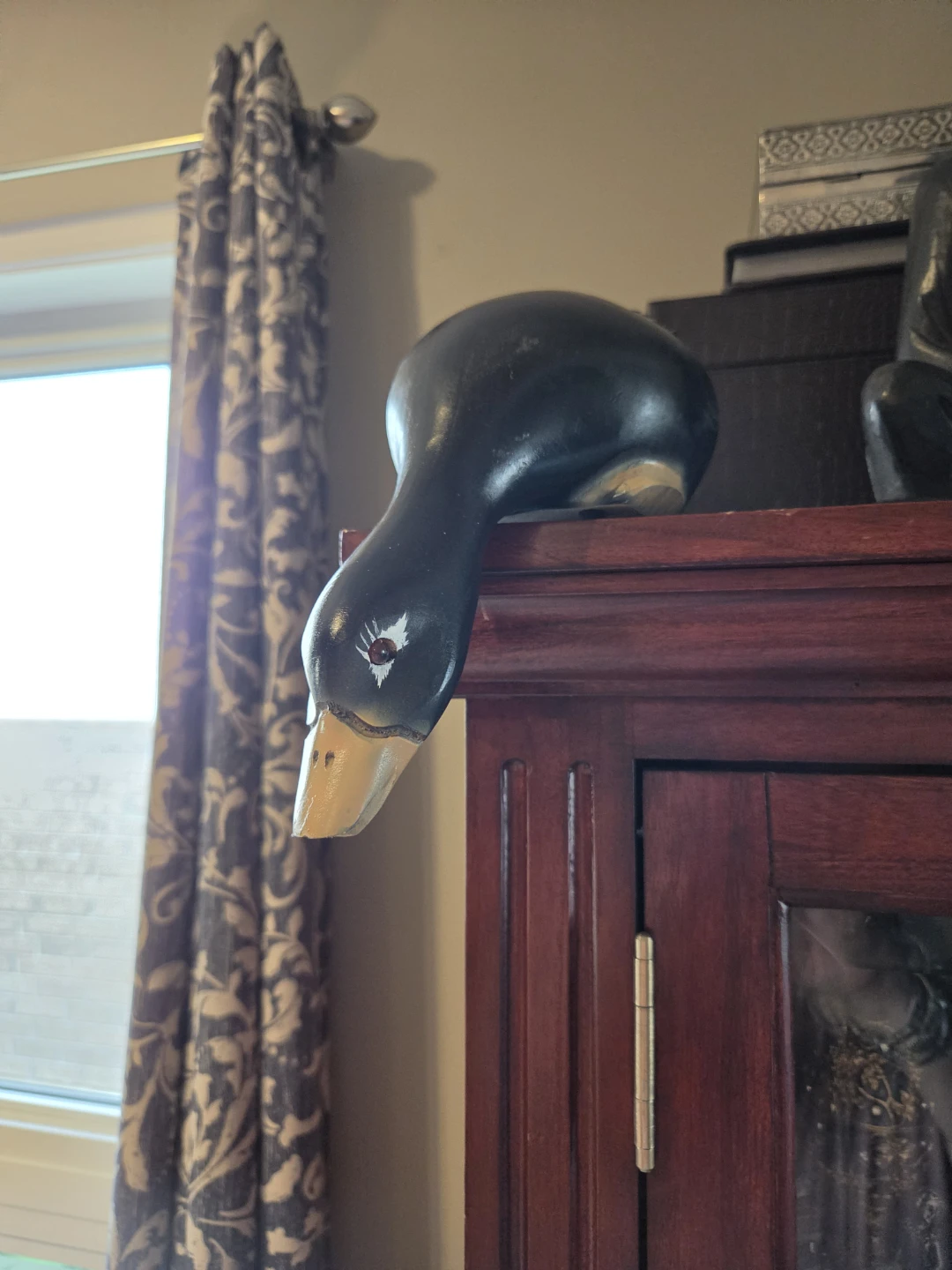 Black Wooden Duck Figurine - photo 4