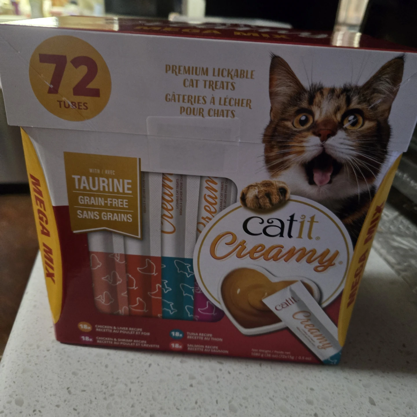 Catit Creamy Mega Mix Cat Treats - 72 Tubes