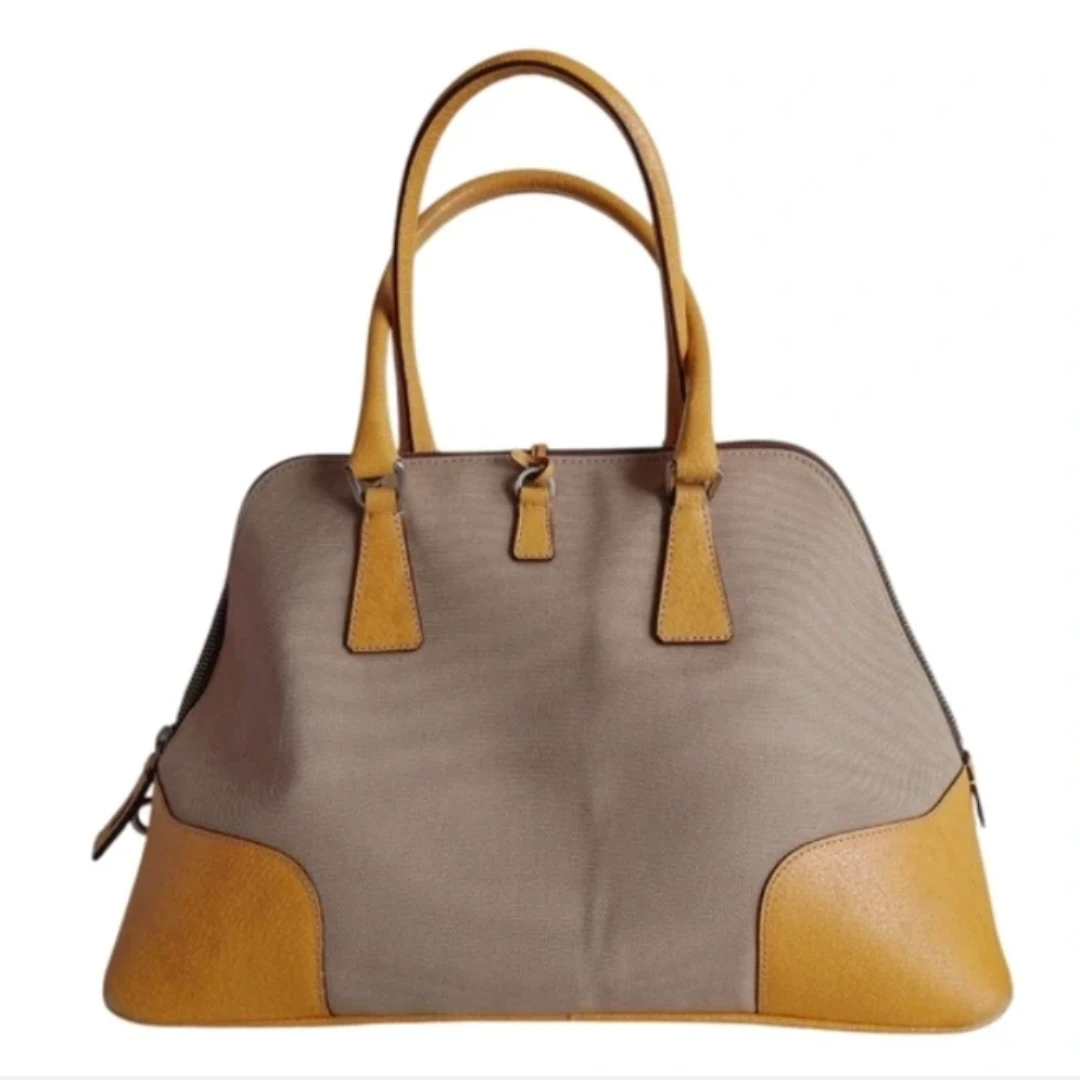 PRADA Dome Canapa & Leather Bag - photo 2