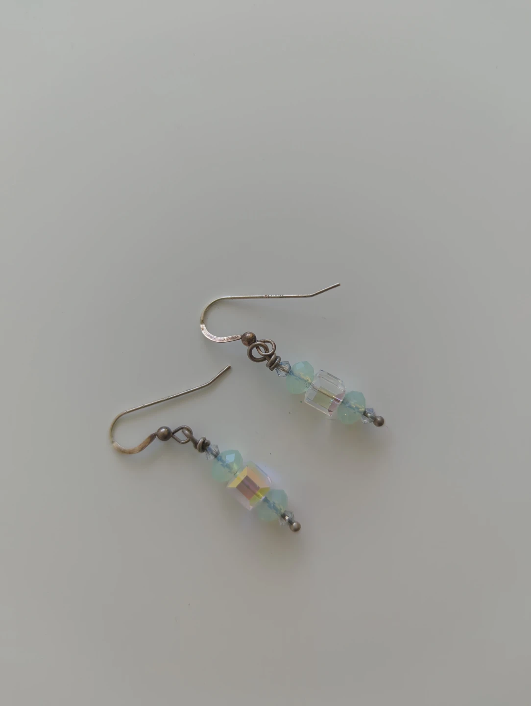 Beaded Drop Earrings with Crystal Accents