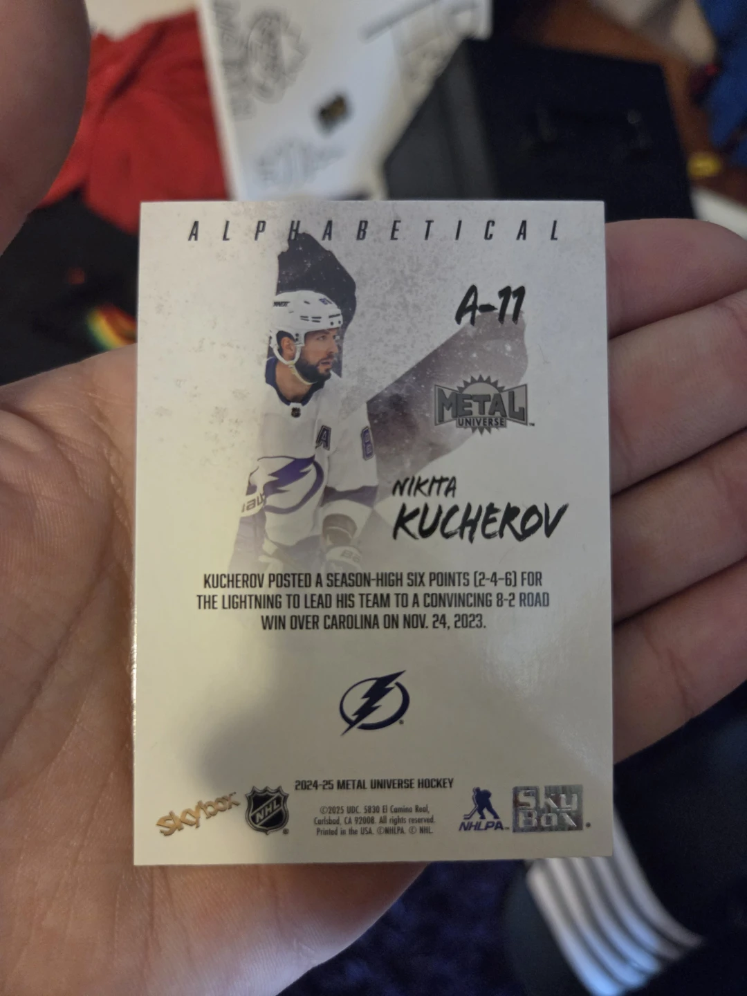 2024-25 Metal Universe Hockey Card Nikita Kucherov - photo 2