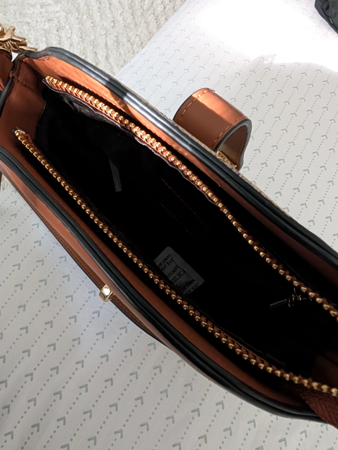 Brown Monogram Shoulder Bag with Gold Chain - photo 2