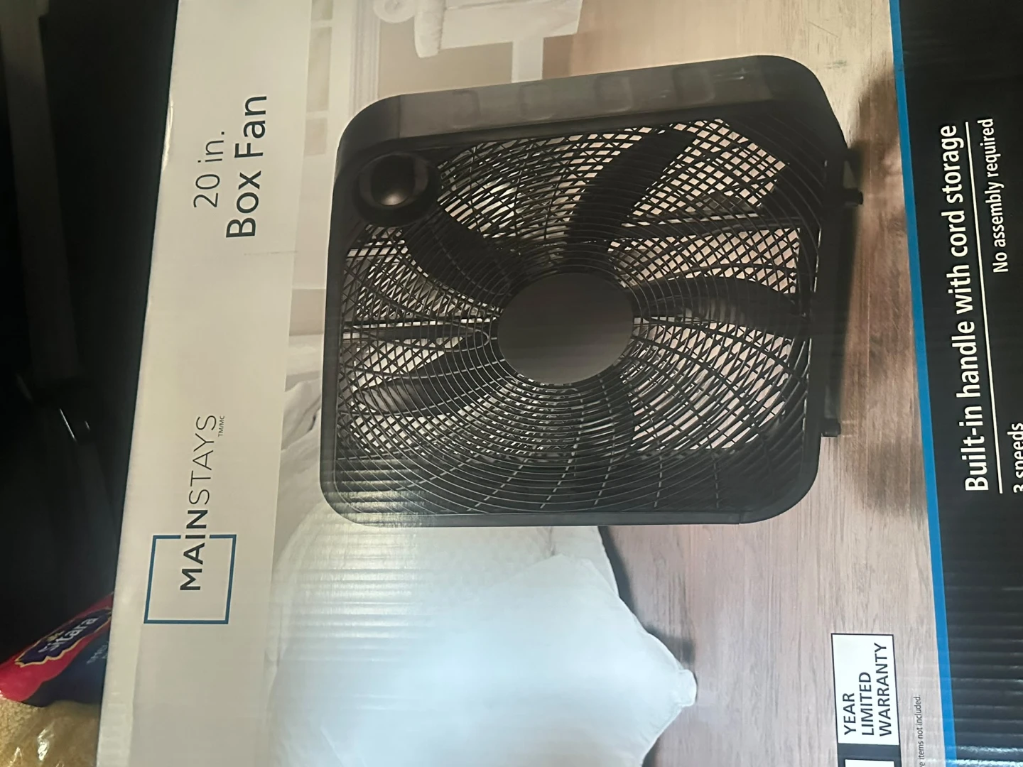 Mainstays 20" 3-Speed Box Fan - photo 2