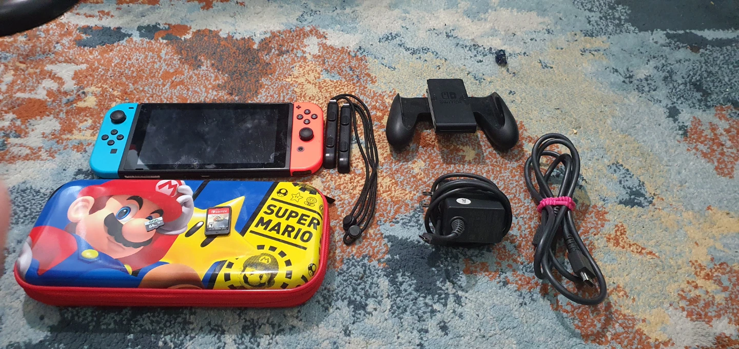 Nintendo switch with game and 64gb SD card