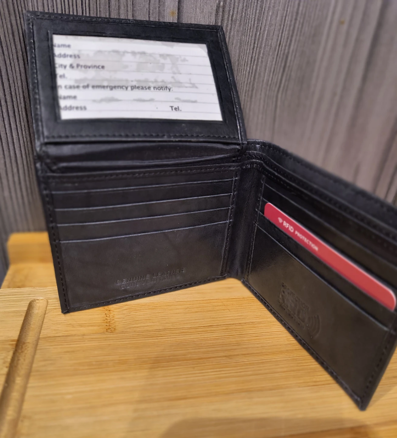 Black Bifold Wallet with RFID Protection