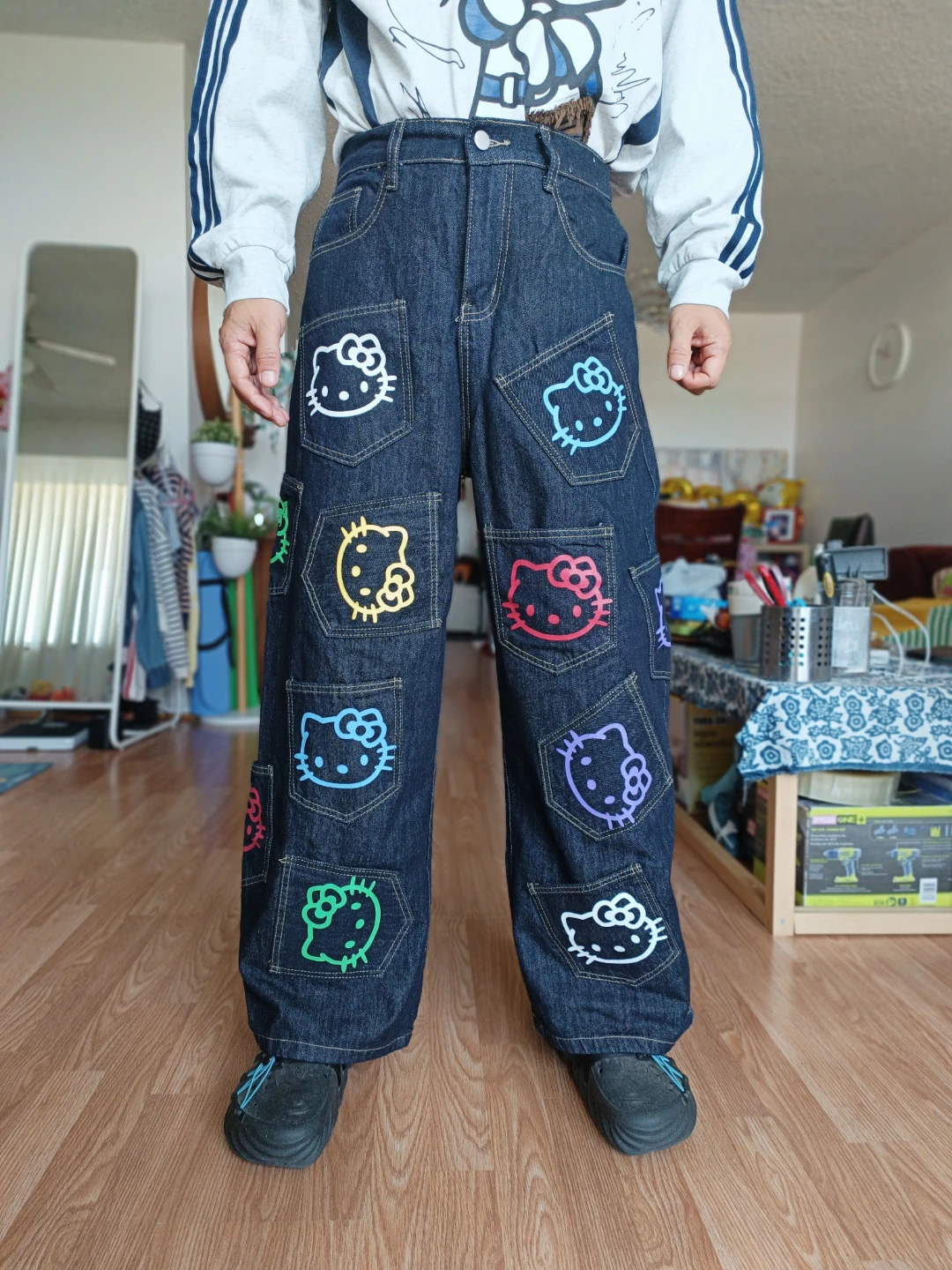 Hello Kitty Wide Leg Jeans