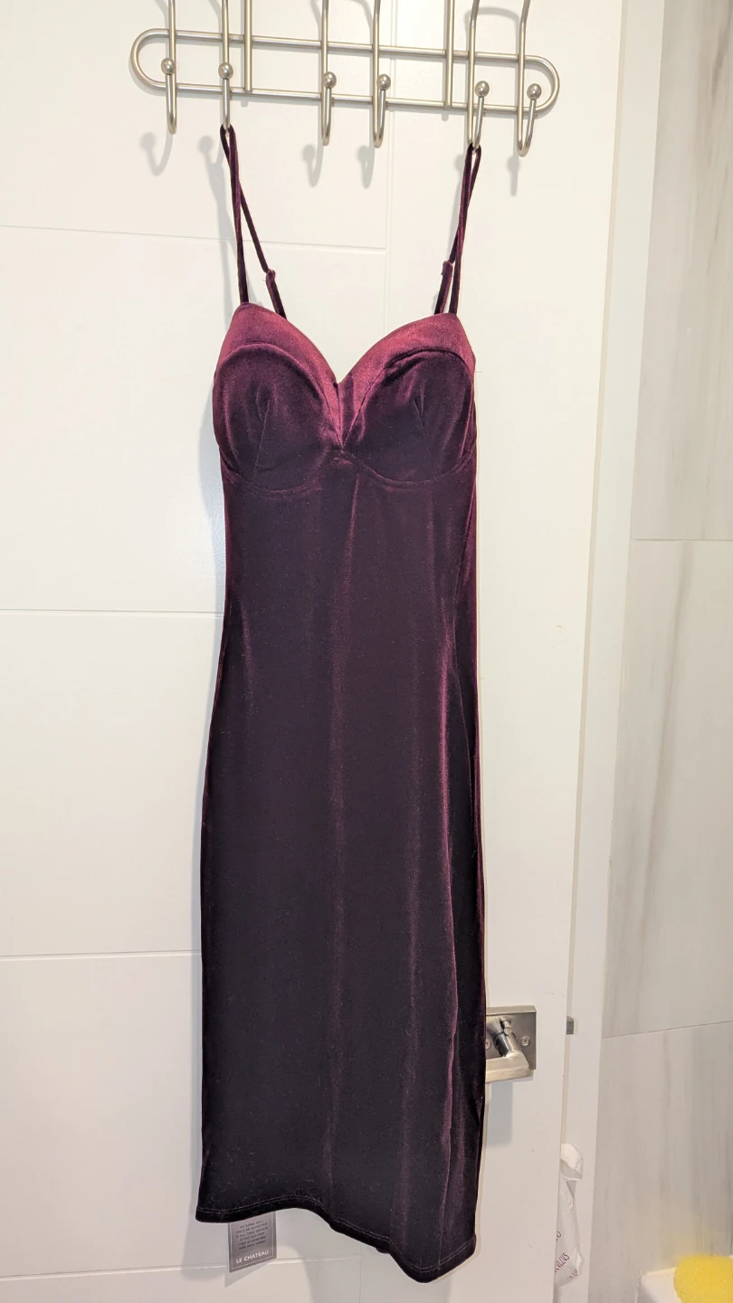 Red velvet cocktail dress