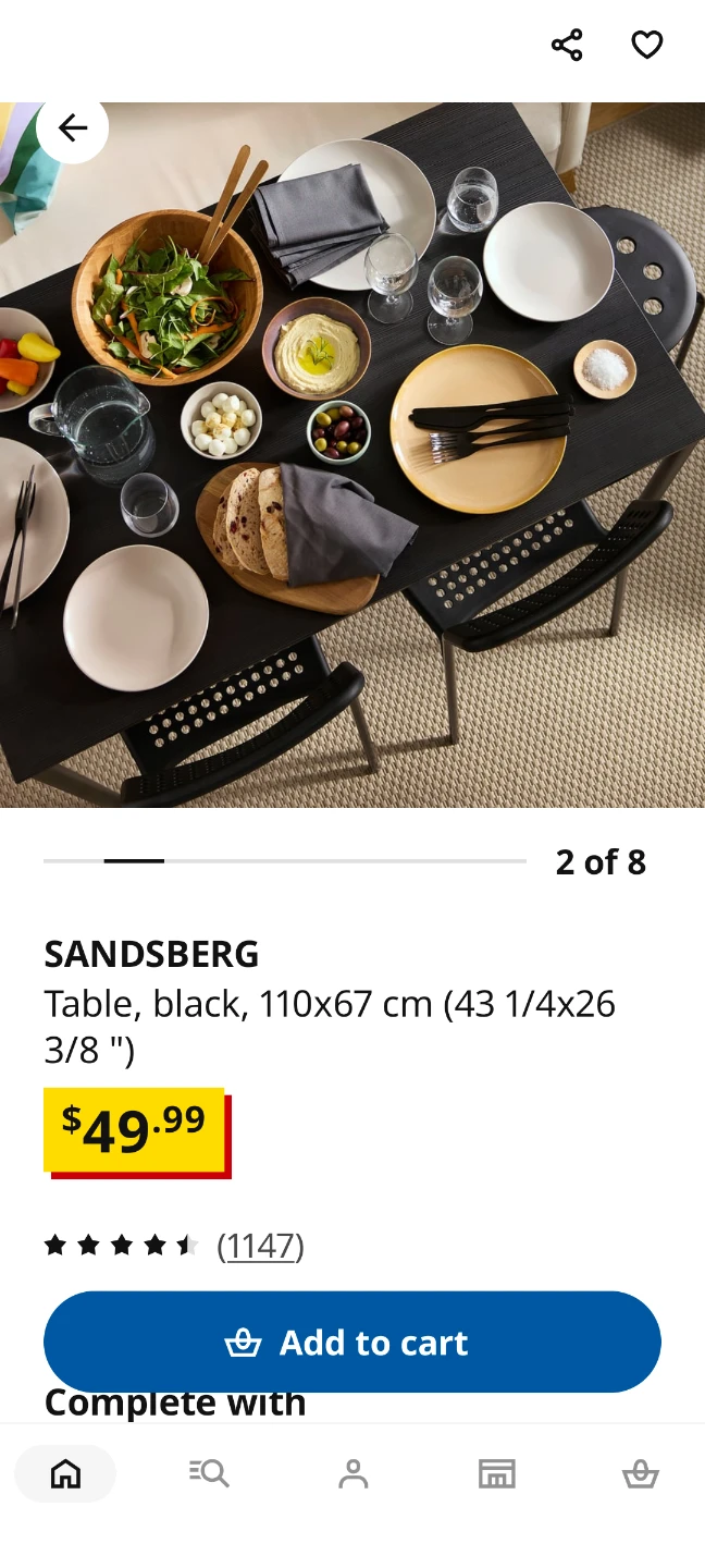 IKEA SANDSBERG Table - Black - photo 4