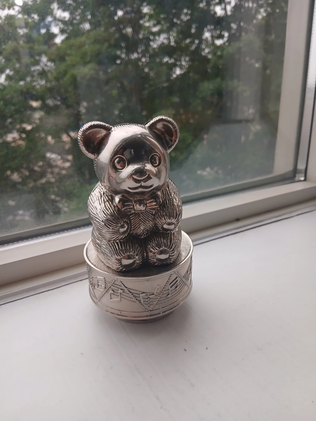 Silver Teddy Bear Music Box - photo 2