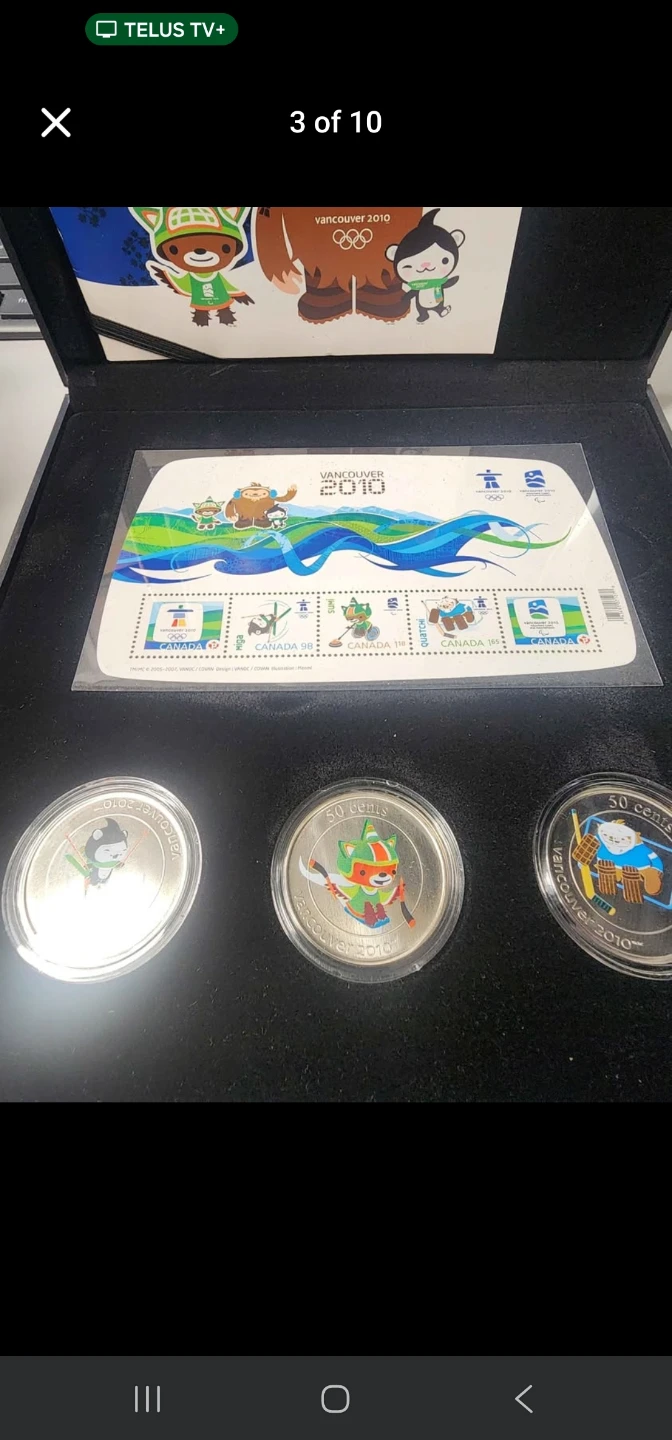 Vancouver 2010 Olympic Mascots Coin and Stamp Set - photo 3