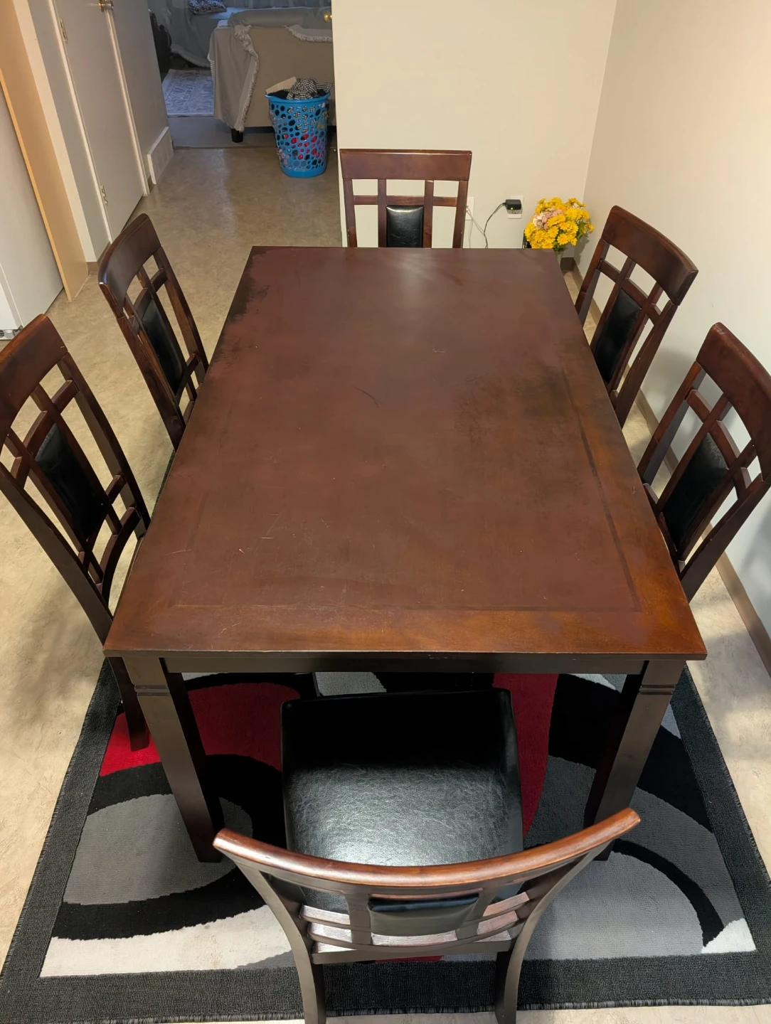 Wooden Dining Table with 6 Chairs - photo 2