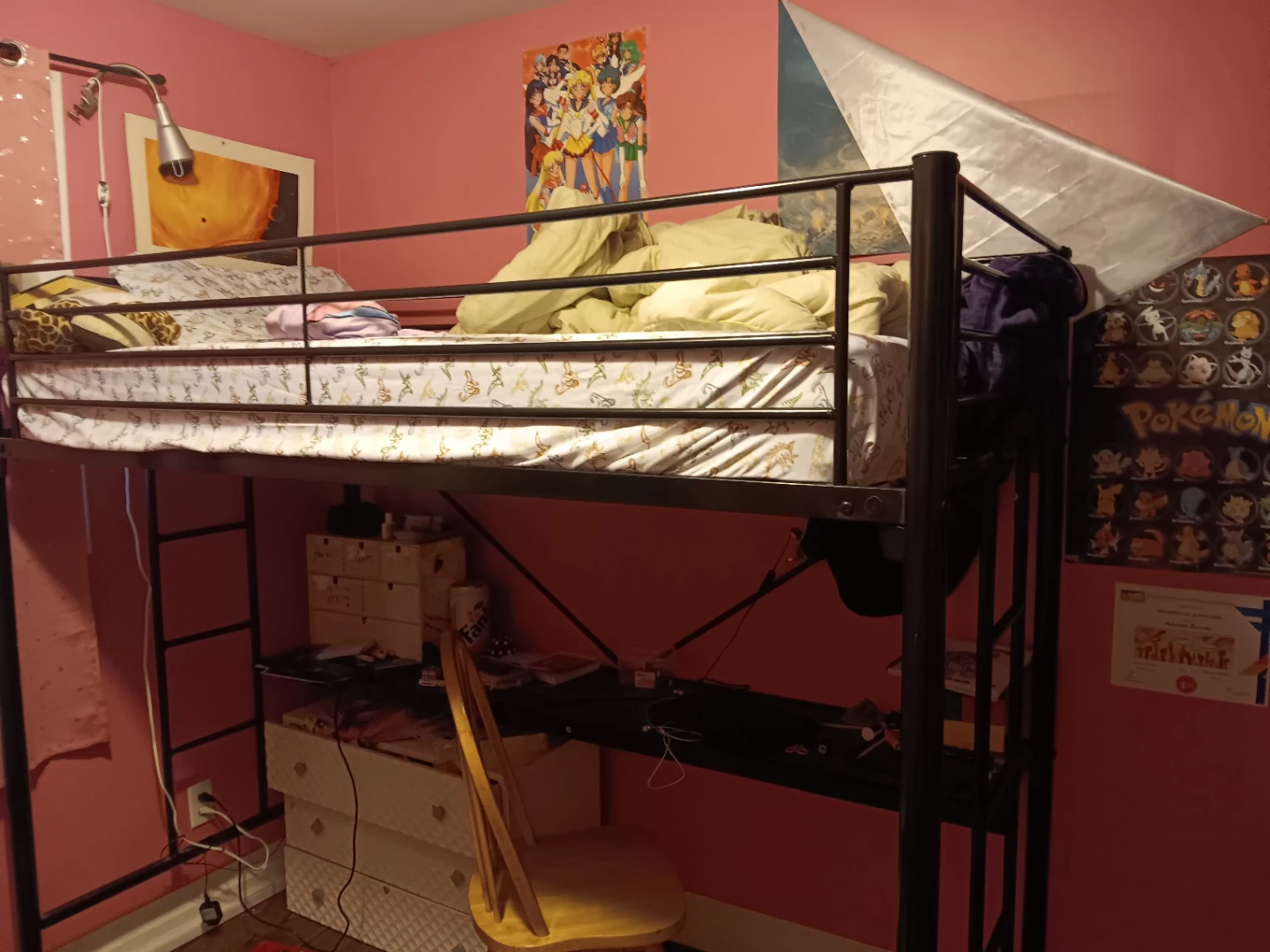 Loft bed frame