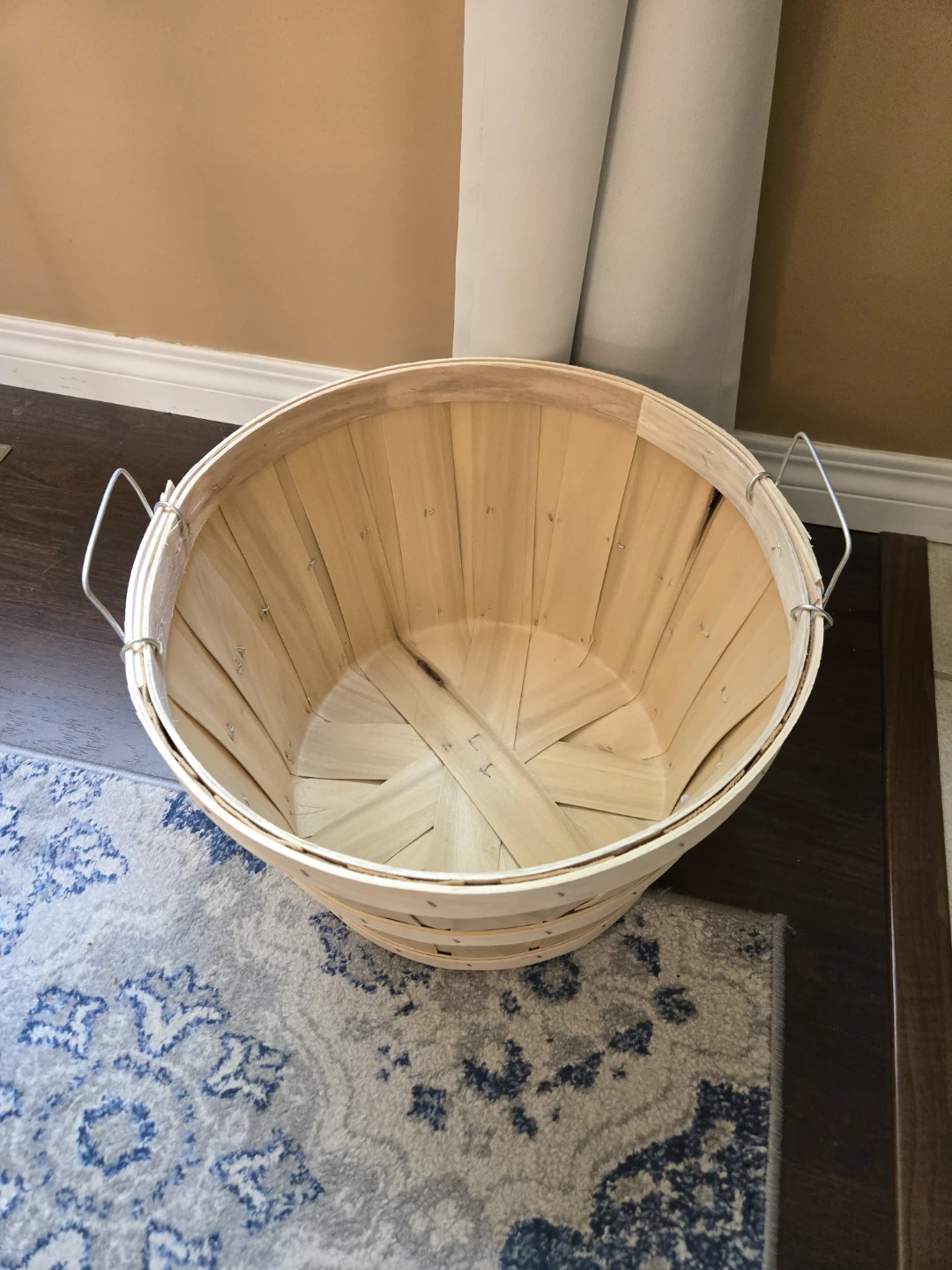 Wooden Large Empty Gift Basket with Handles