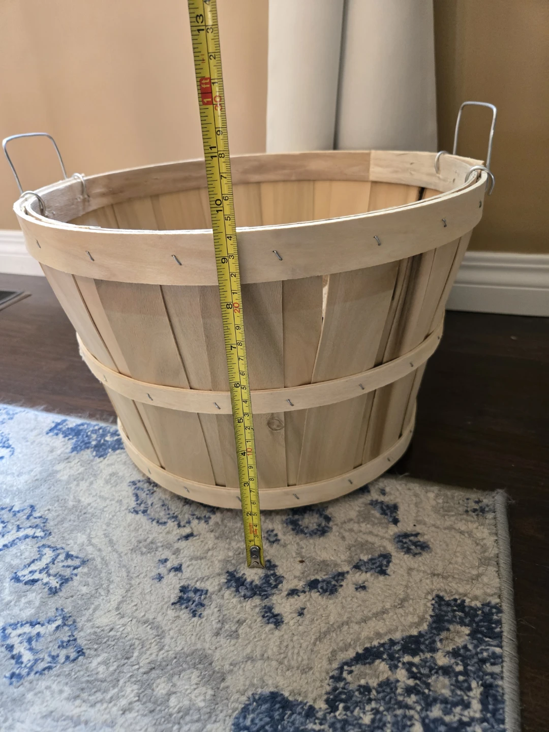 Wooden Large Empty Gift Basket with Handles - photo 4