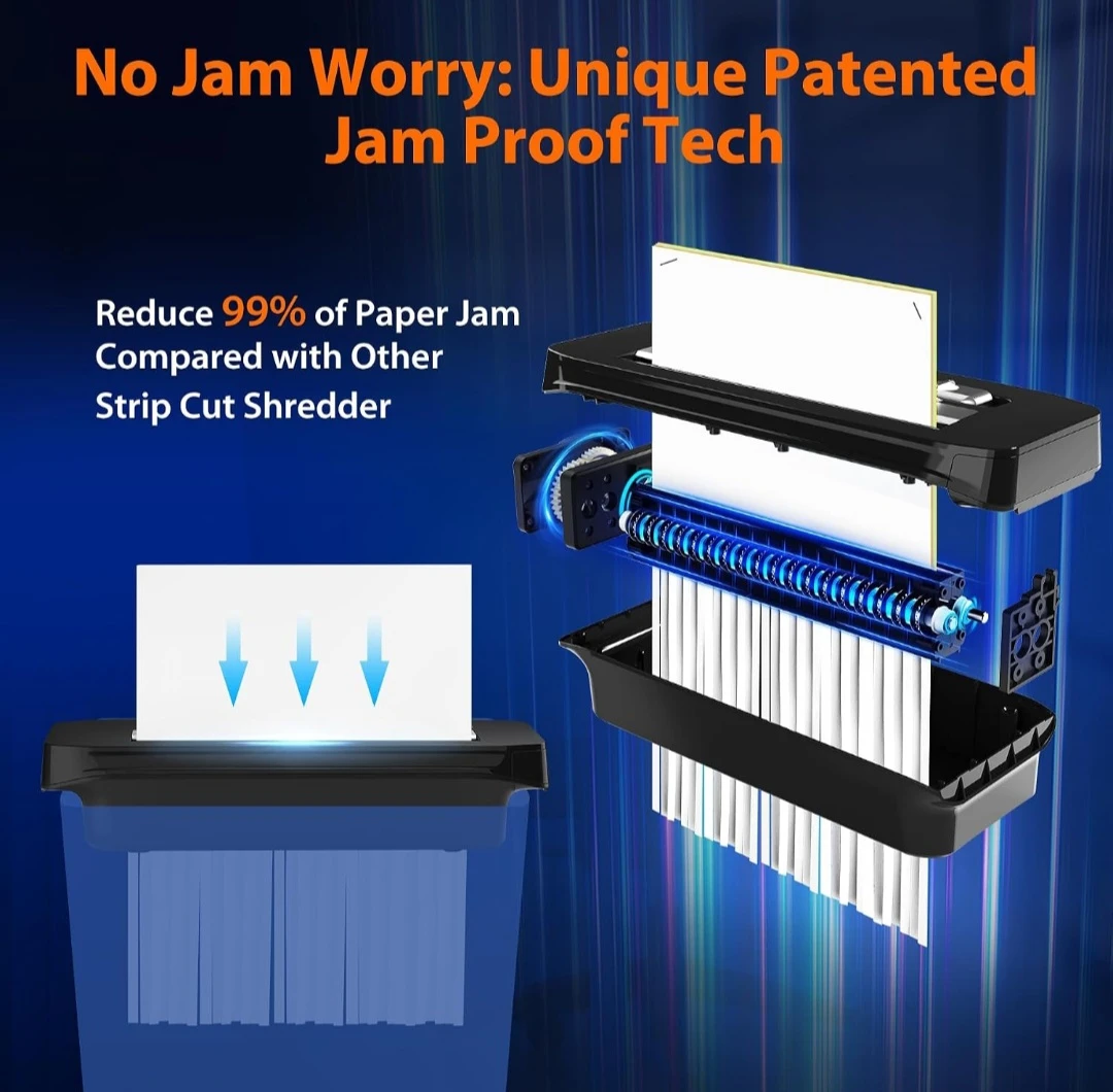 Vidatara 6-Sheet Strip-Cut Paper Shredder - photo 2