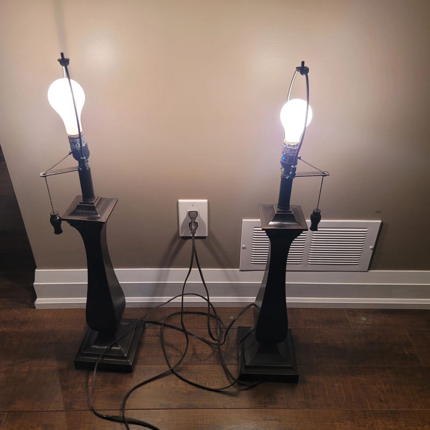 Pair of Dark Brown Table Lamps