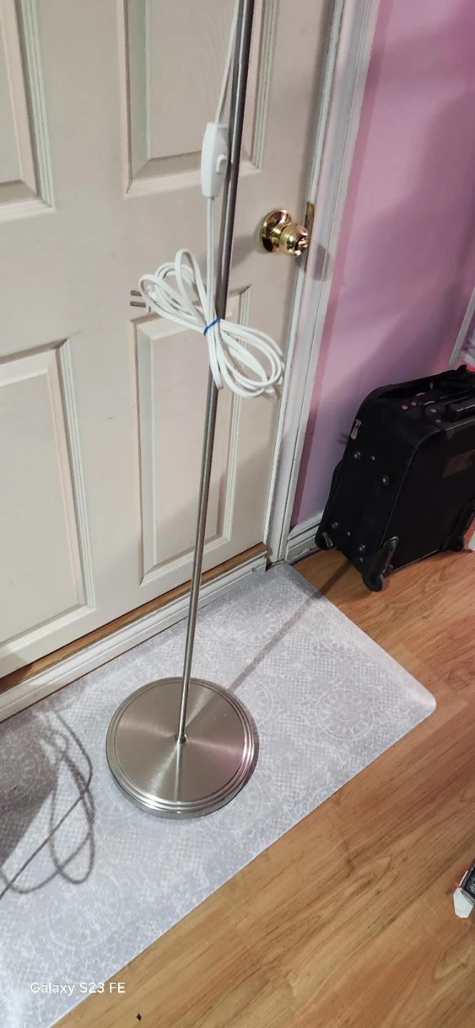 IKEA Floor Lamp metal brushed with glass on top. - photo 3