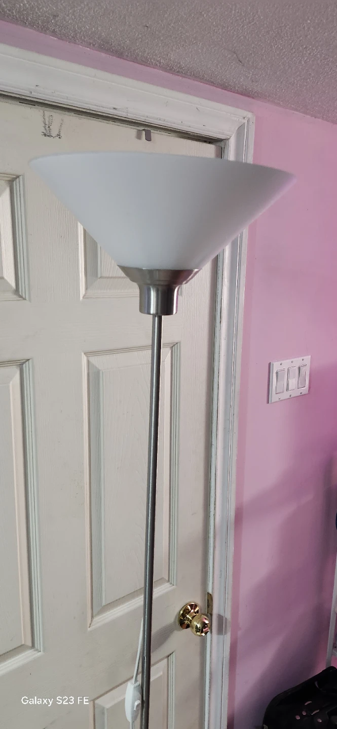 IKEA Floor Lamp metal brushed with glass on top. - photo 4