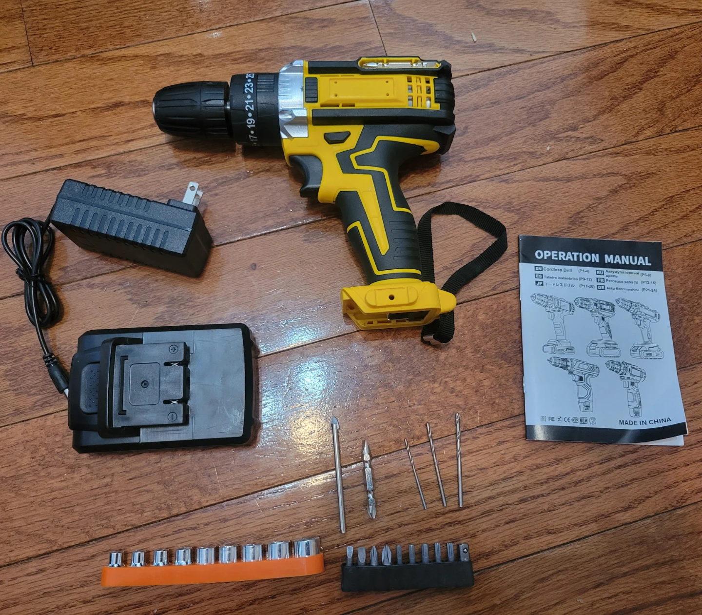 NEW Cordless Hammer Drill Set with Accessories