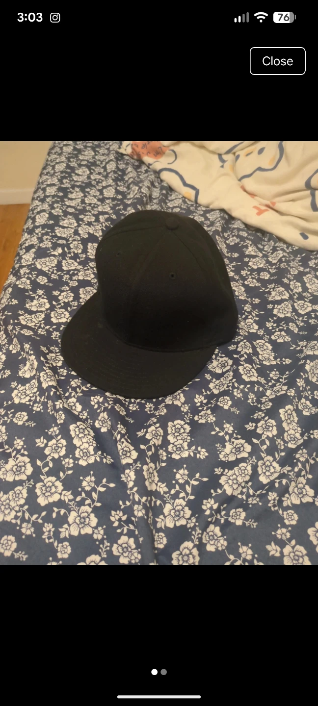Black Fitted Baseball Cap