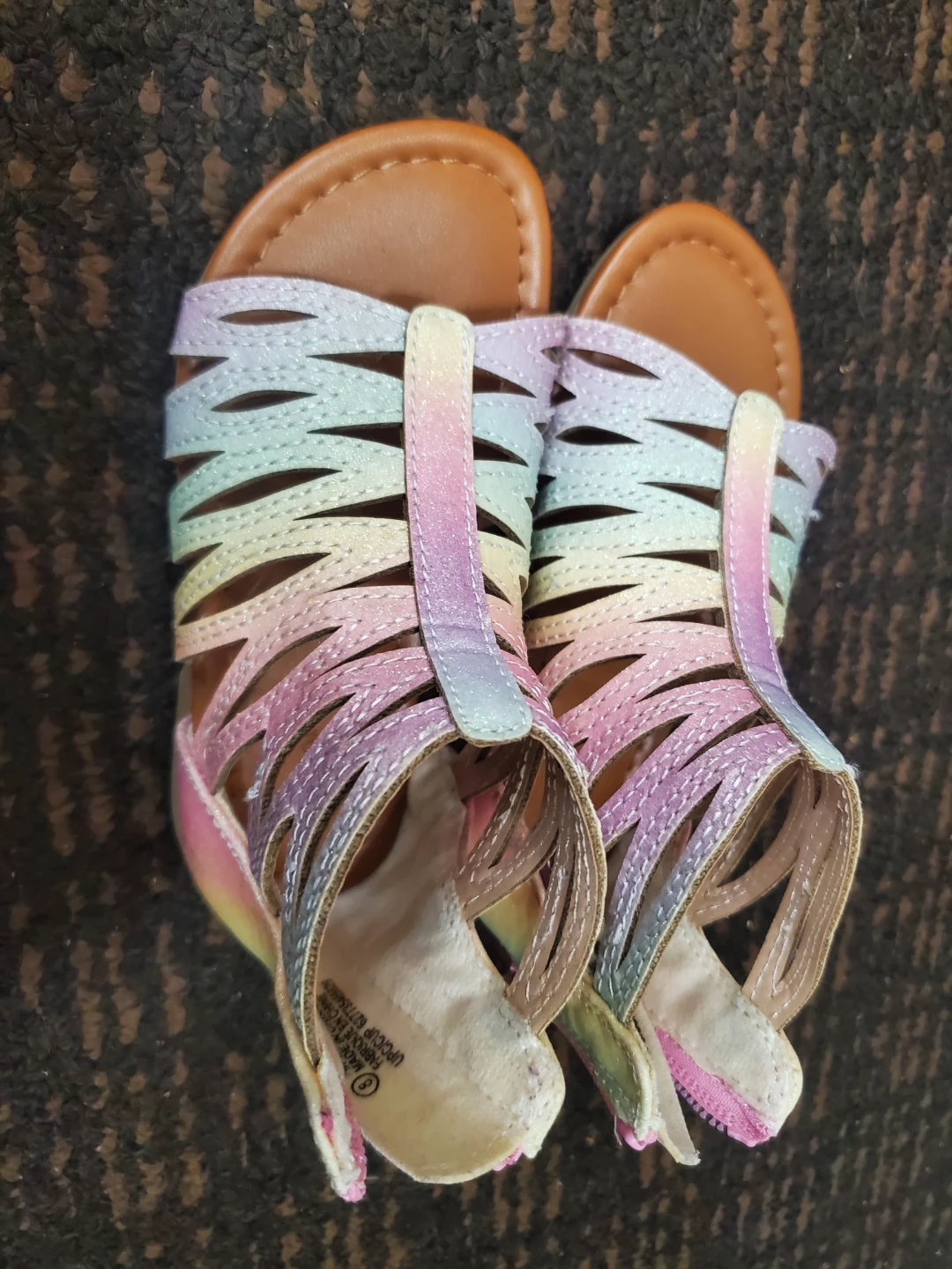 Brand new Kids Rainbow Gladiator Sandals Size 8