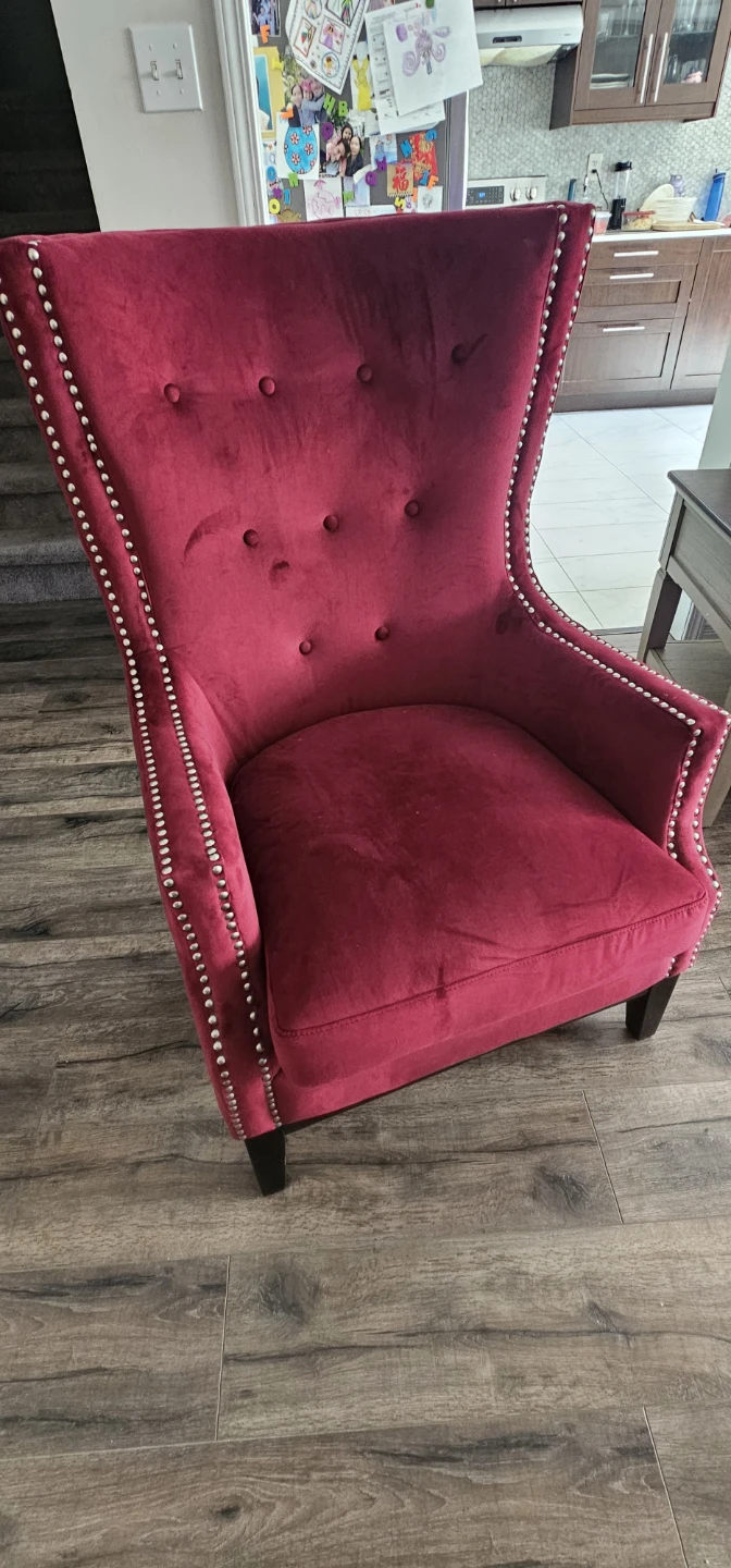 Velvet Wingback Accent Chair - photo 2