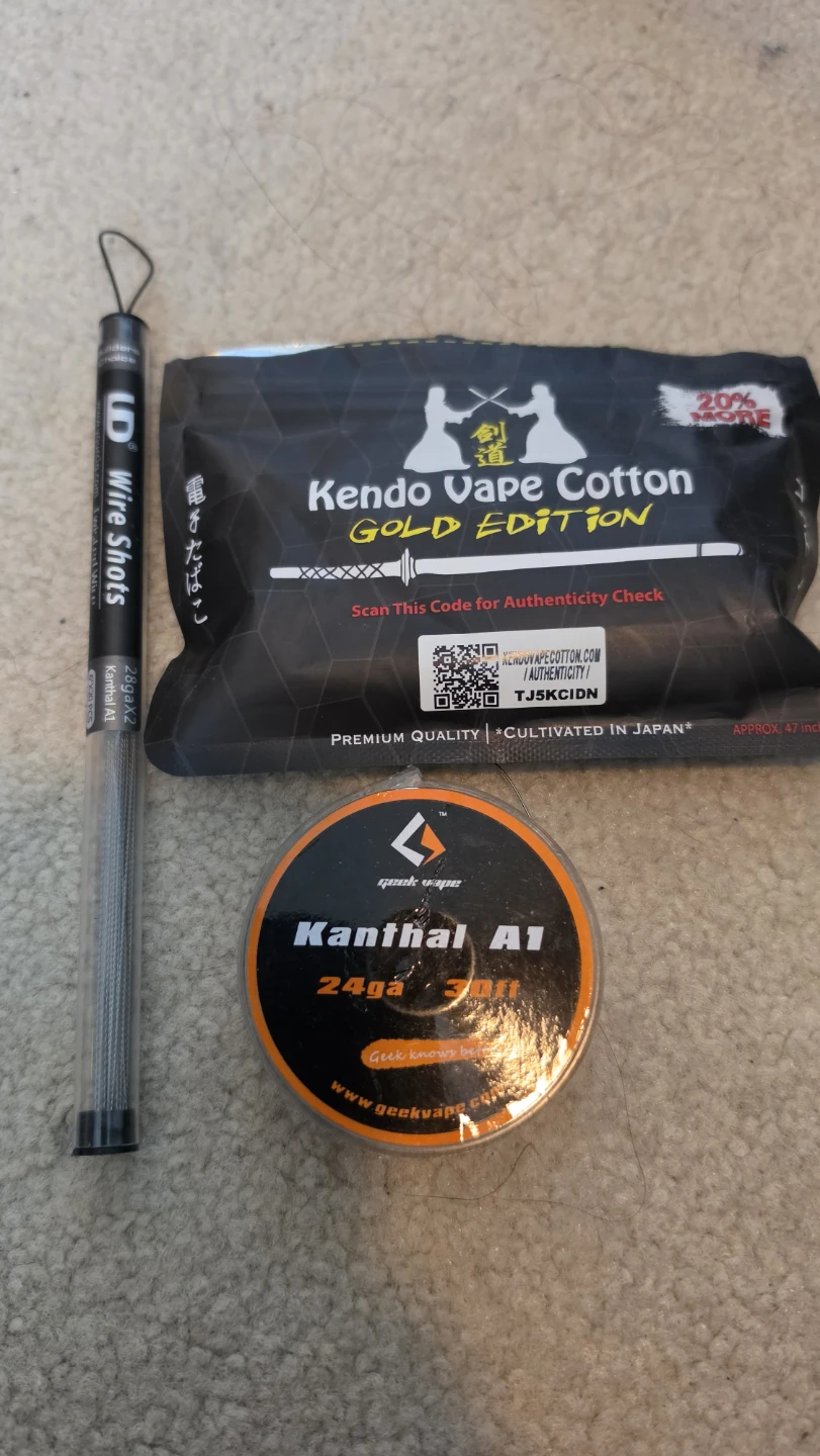 Kendo Vape Cotton Gold Edition with Geekvape Kanthal A1 Wire