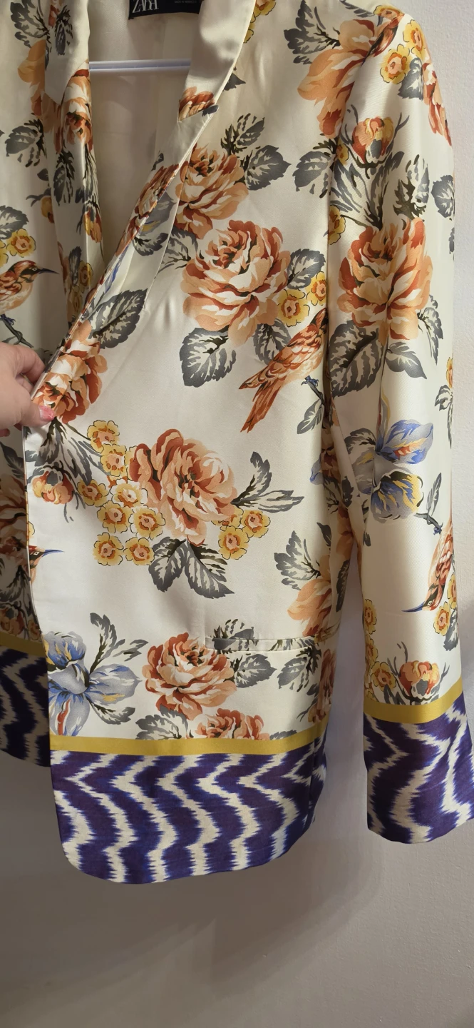 ZARA Floral Blazer Jacket,Large - photo 4