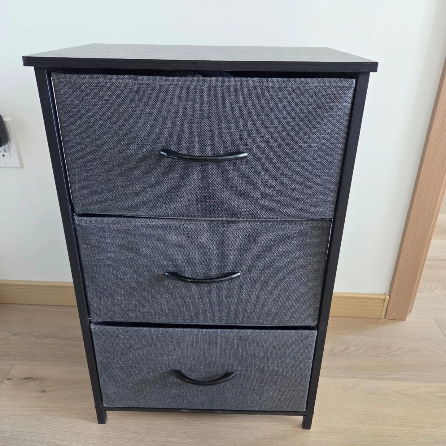Grey Fabric 3-Drawer Chest