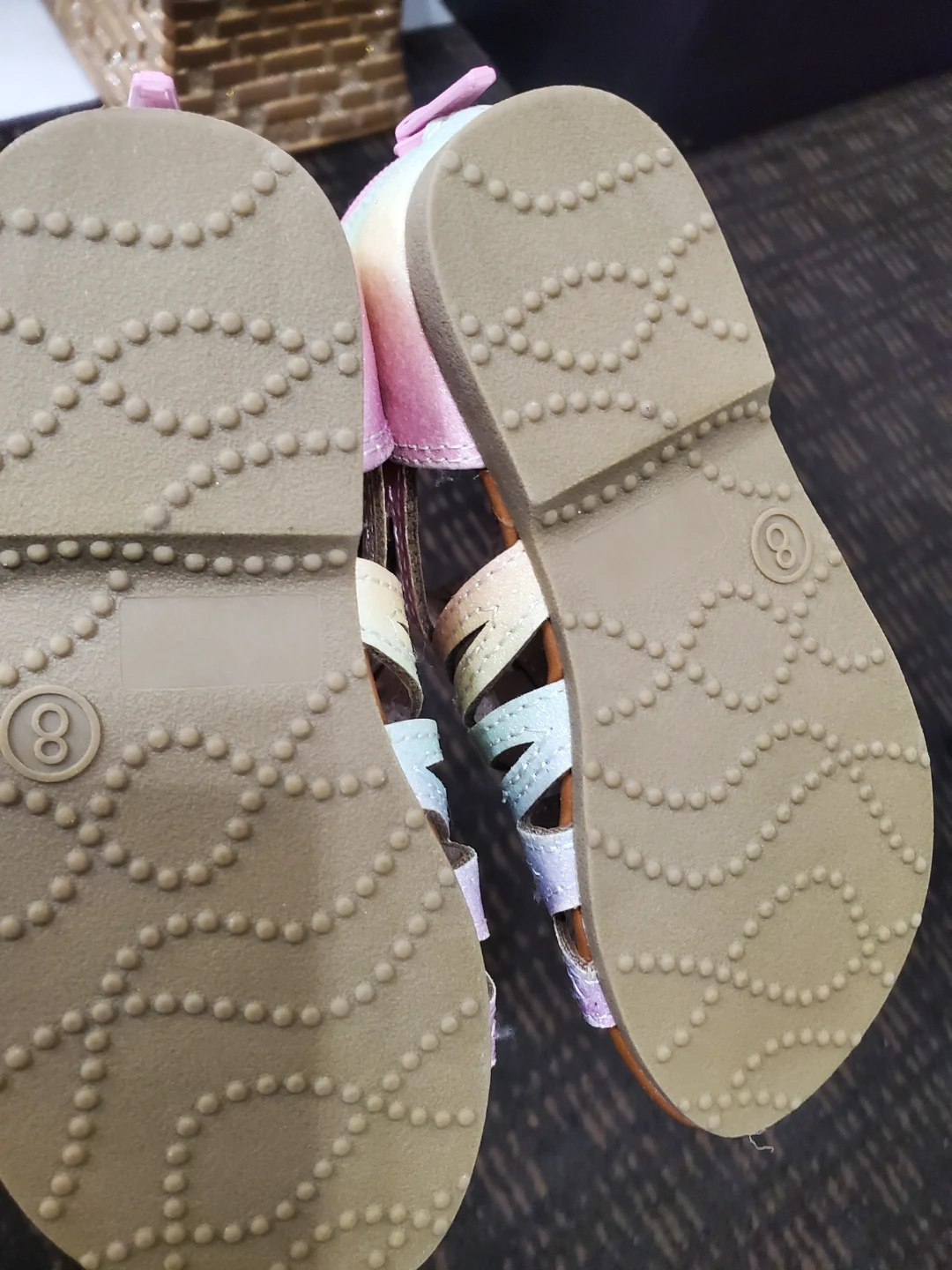 Brand new Kids Rainbow Gladiator Sandals Size 8 - photo 2