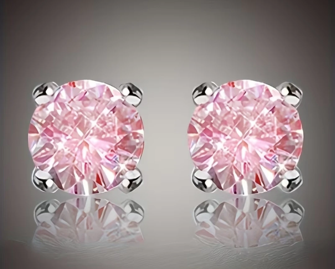 PINK STAINLESS STEEL EARINGS NEW
