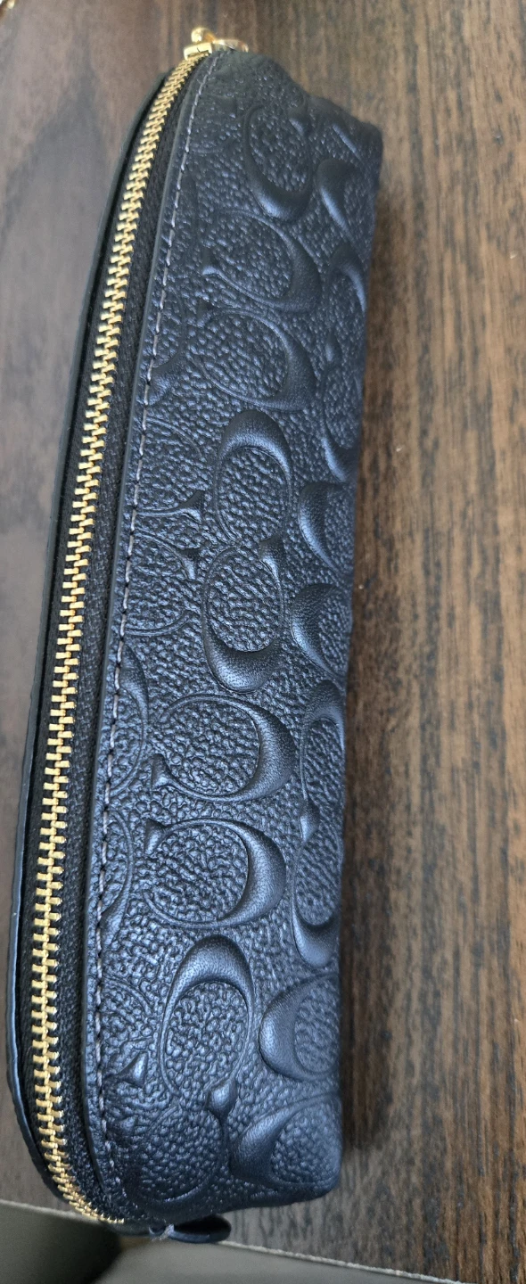 Coach Black Leather Signature Pen/Pencil Case - photo 3