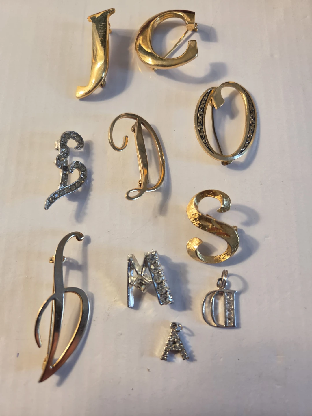 Assorted Letter Brooches