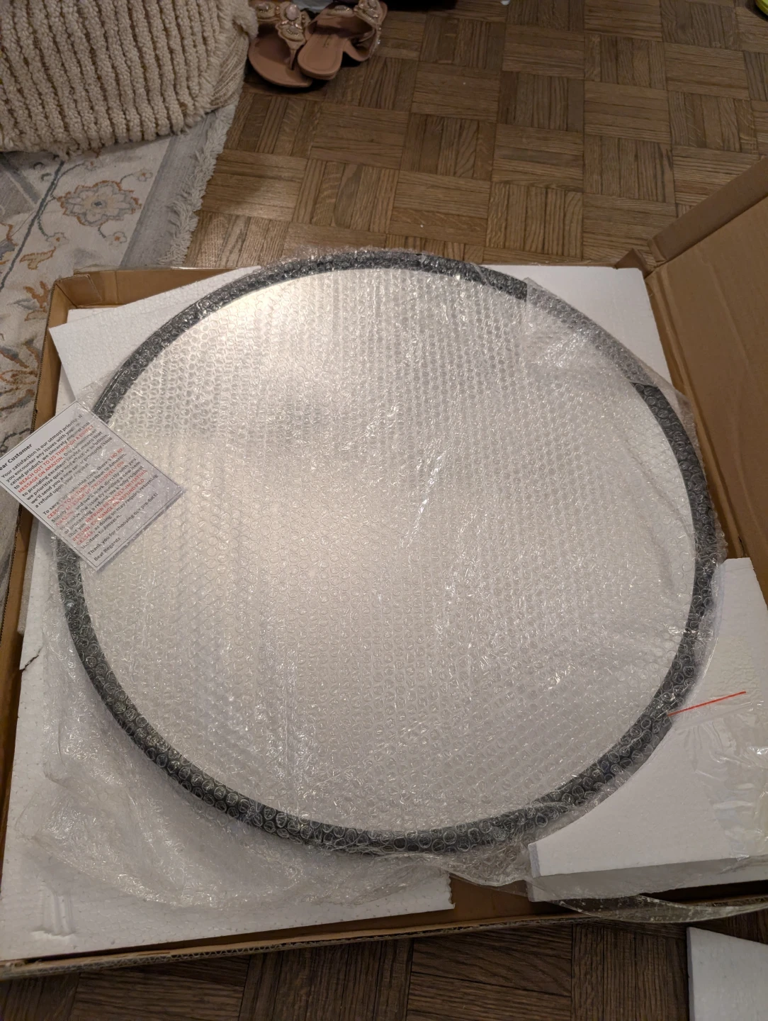 Round Aluminum Alloy Frame Mirror - photo 3