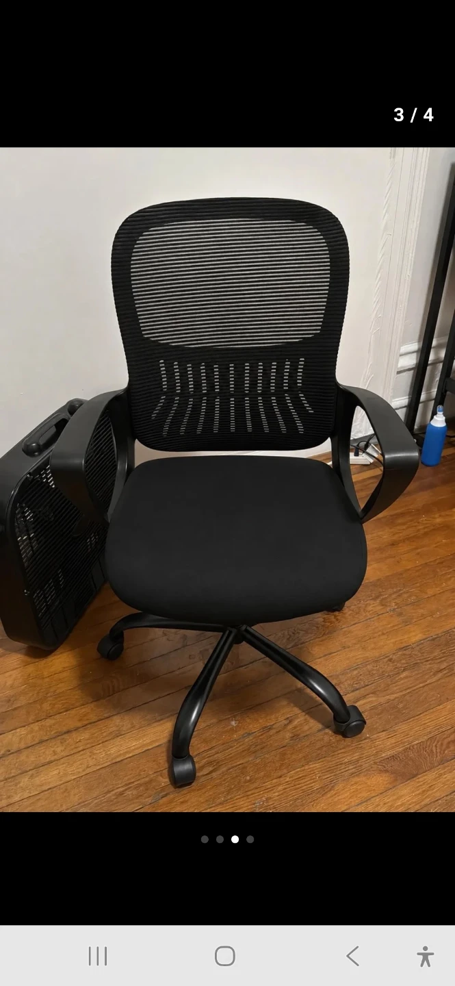 Black Mesh Office Chair with Lumbar Support