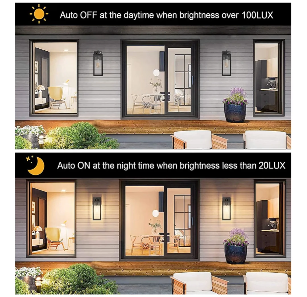 Modern Outdoor Glass Wall Sconce - Matte Black - photo 5