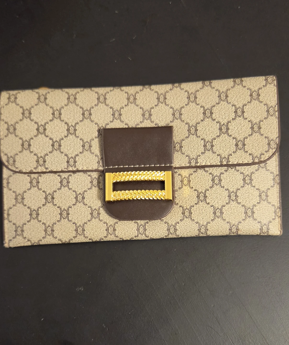 Vintage Clutch Purse with Monogram Pattern - photo 3