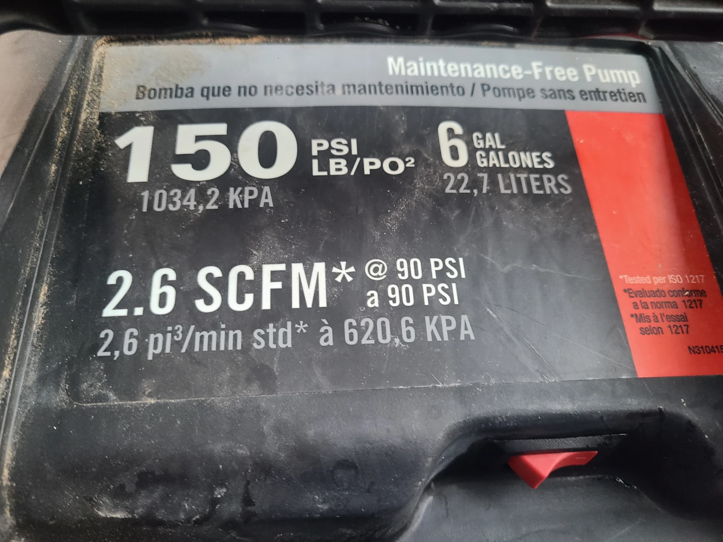 Porter-Cable 6 Gallon Air Compressor - photo 2