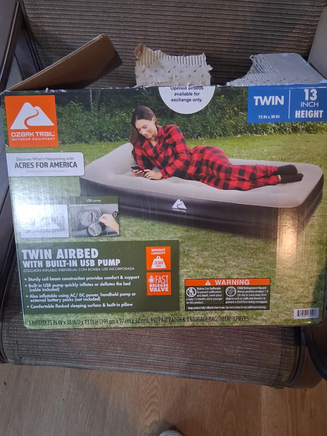Ozark Trail Twin Airbed with Built-In USB Pump