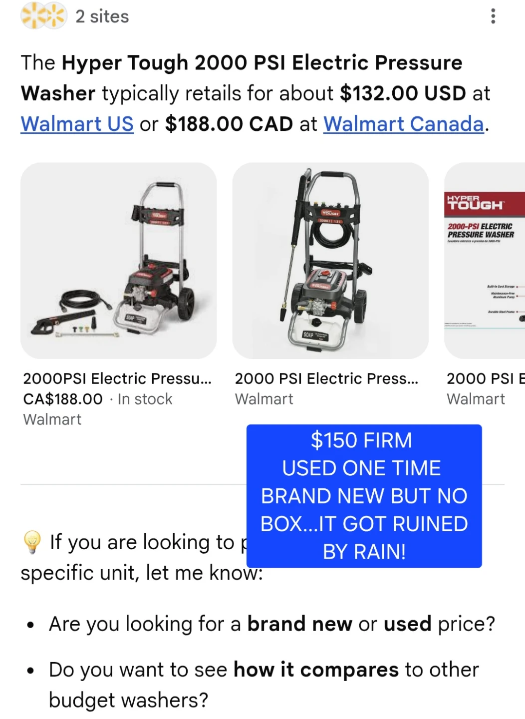 Hyper Tough 2000 PSI Electric Pressure Washer