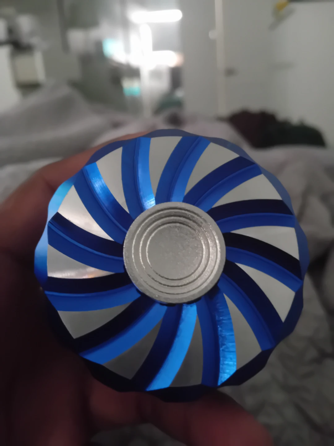 Blue and SilverGrinder Fidget Spinner