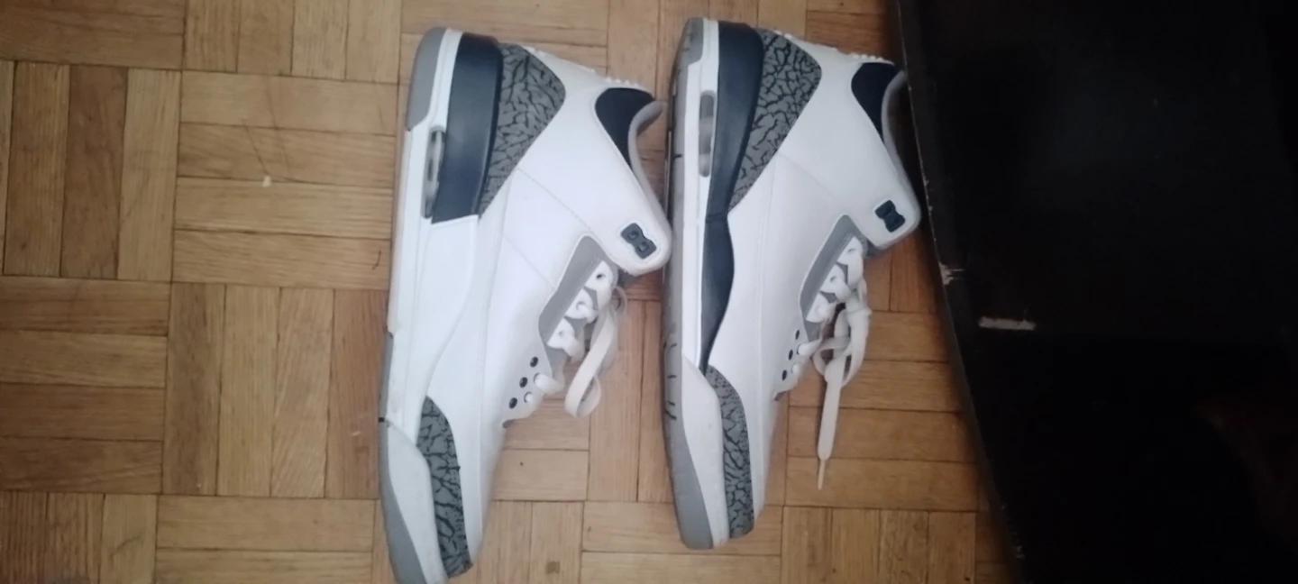 Air Jordan 3 White Cement Sneakers - photo 3