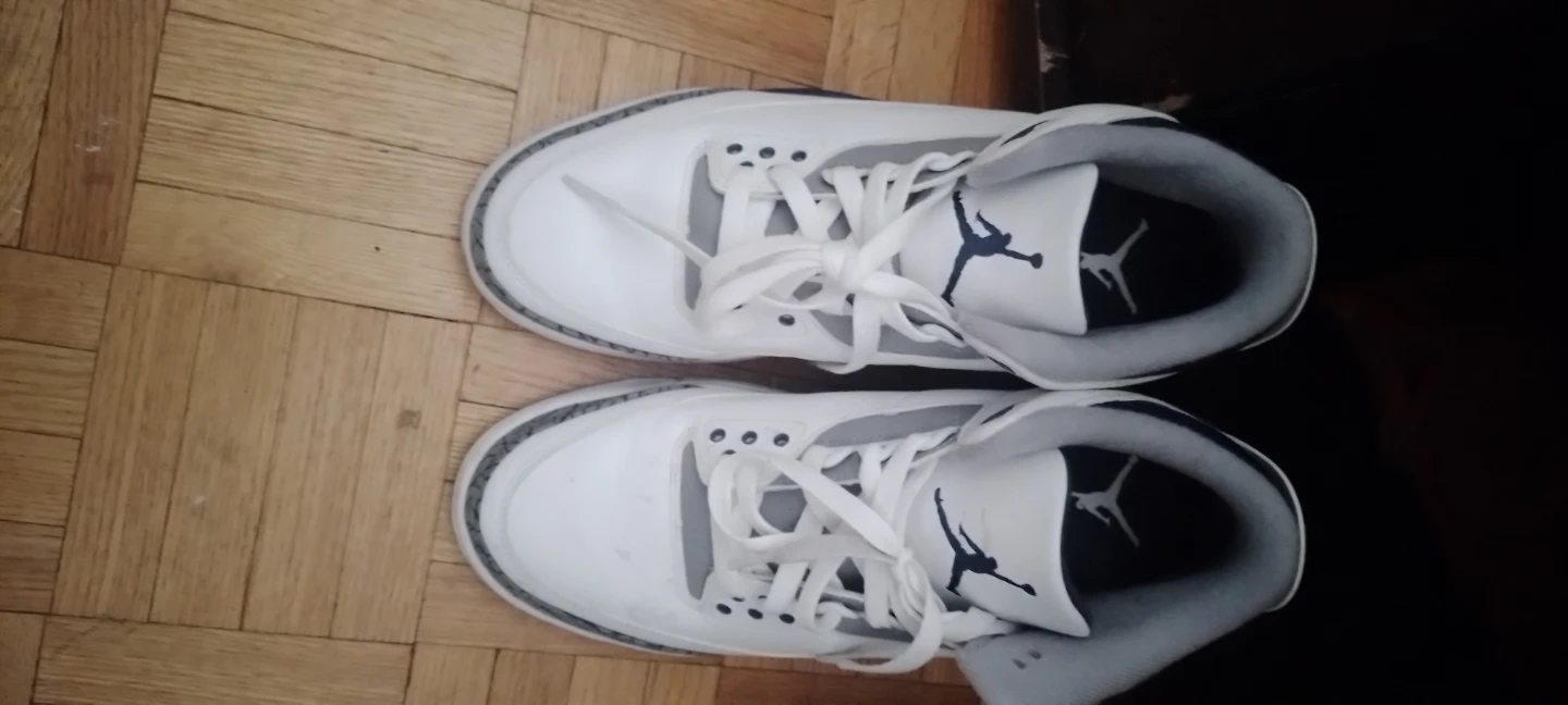 Air Jordan 3 White Cement Sneakers - photo 4